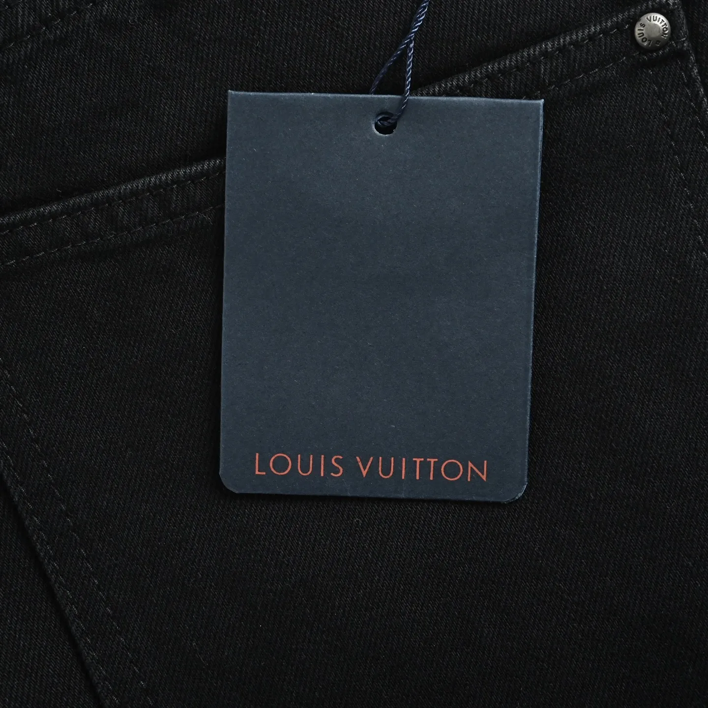 Louis Vuitton/Louis Vuitton 26ss embroidered ripped logo jeans